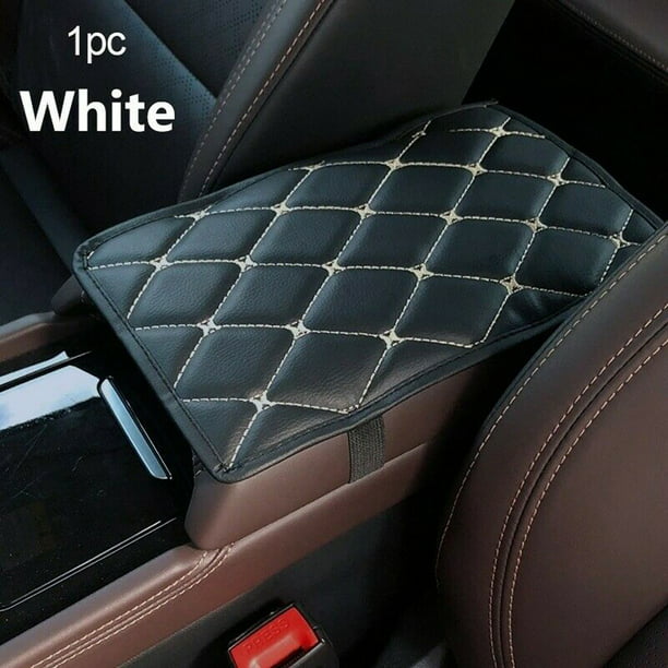 Car Auto Brown PU Soft Leather Central Armrest Cushion Mat Support Box Cover Pad
